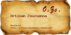 Ortinan Zsuzsanna névjegykártya